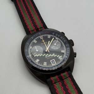 Zodiac Black and Green Chronograph Watch